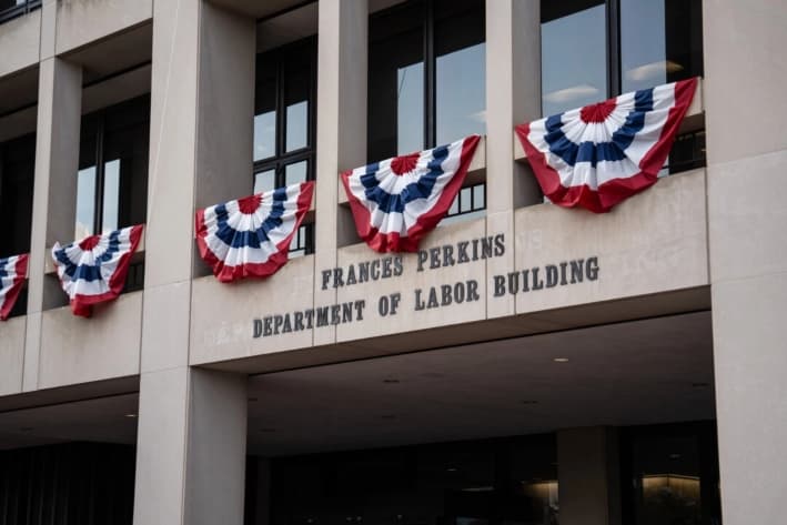 El Departamento de Trabajo de EE. UU. en Washington, el 9 de septiembre de 2025. (Madalina Kilroy/The Epoch Times)