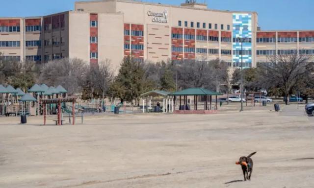 Un hospital donde se han tratado casos de sarampión en Lubbock, Texas, el 28 de febrero de 2025. (Jan Sonnenmair/Getty Images)
