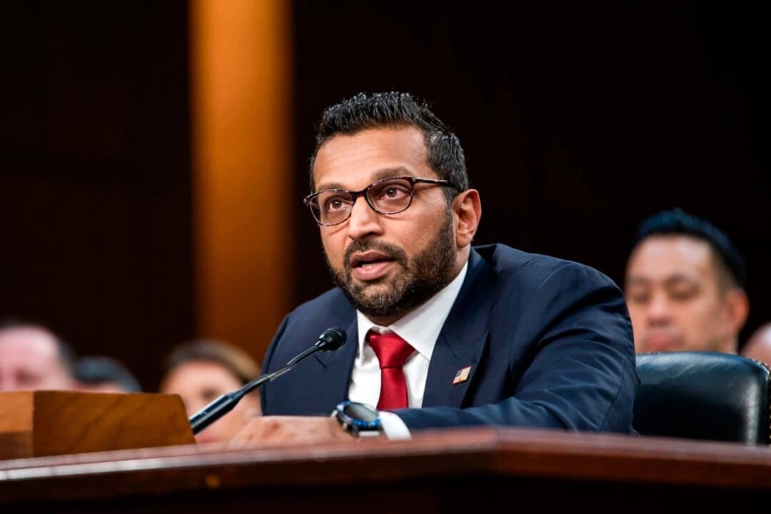 Kash Patel, entonces candidato a director del FBI, testifica ante el Comité Judicial del Senado en el Capitolio, en Washington, el 30 de enero de 2025. (Madalina Vasiliu/The Epoch Times)