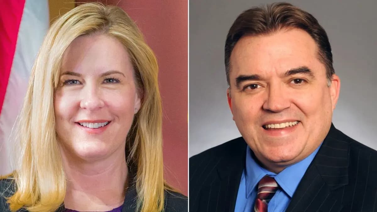 (Izquierda) Melissa Hortman. (Derecha) John Hoffman. (Legislatura de Minnesota a través de CNN Newsource)