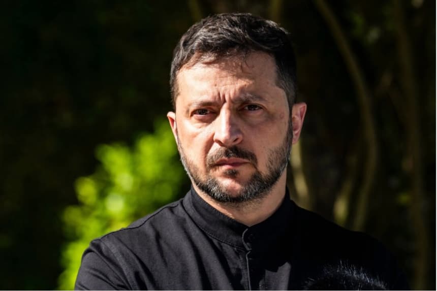 El presidente ucraniano, Volodímir Zelenski, habla durante una conferencia de prensa en el inicio de la presidencia danesa de la UE en el castillo de Marselisborg en Aarhus, Dinamarca, el 3 de julio de 2025. Martin Sylvest Andersen/Getty Images