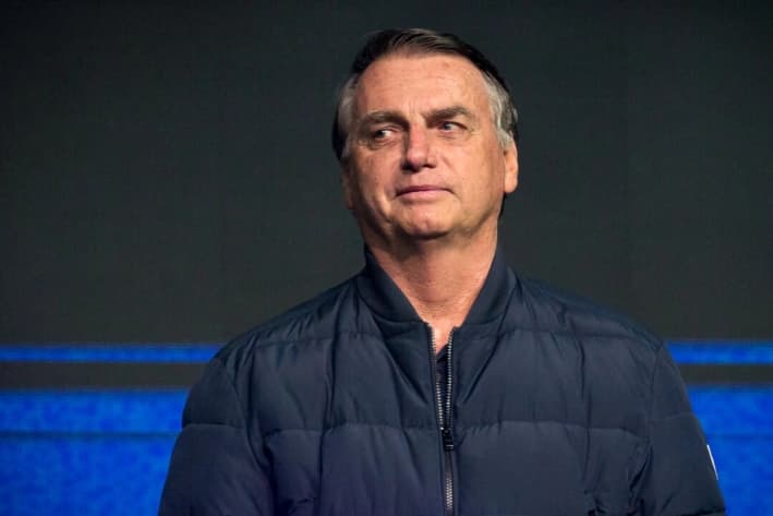El expresidente de Brasil, Jair Bolsonaro, durante la Conferencia de Acción Política Conservadora (CPAC) en Camboriú, Brasil, el 7 de julio de 2024. (Pedro H. Tesch/Getty Images)