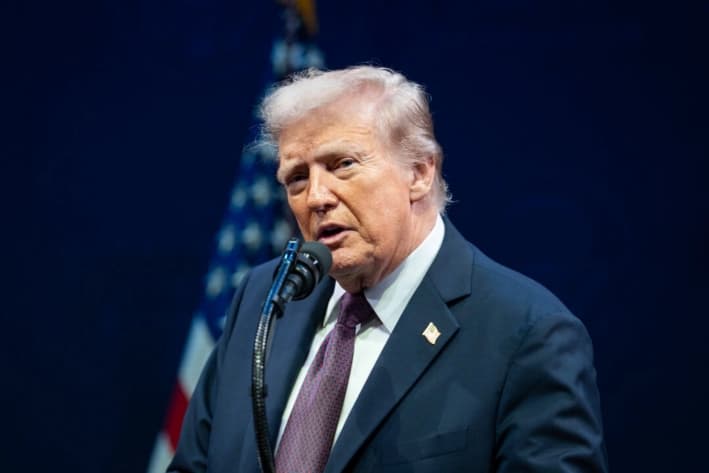 El presidente Donald Trump habla ante la Comisión de Libertad Religiosa en el Museo de la Biblia, en Washington, el 8 de septiembre de 2025. (Madalina Kilroy/The Epoch Times)