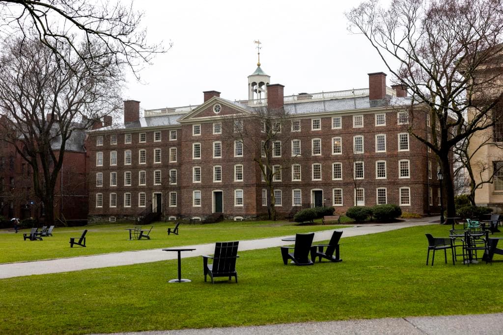 El Main Green en la Universidad Brown en Providence, Rhode Island, el 17 de marzo de 2025. (Scott Eisen/Getty Images)