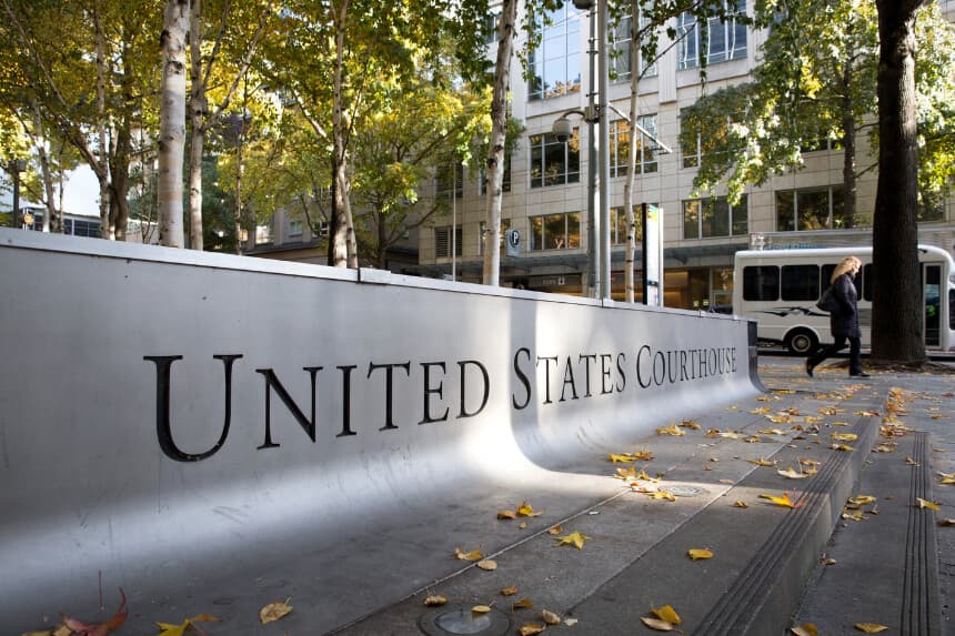Corte de Distrito de los Estados Unidos, Distrito Oeste de Washington, fotografiado en Seattle el 8 de noviembre de 2019. (Jason Redmond/AFP a través de Getty Images).