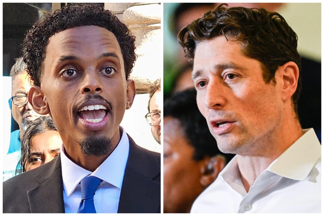 (Izquierda) Omar Fateh, candidato a la alcaldía de Minneapolis y senador estatal (AP Photo/Steve Karnowski); (Derecha) Jacob Frey, alcalde de Minneapolis. (Stephen Maturen/Getty Images).