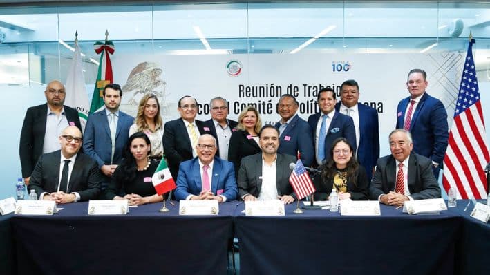 La Comisión de Asuntos de la Frontera Norte del Senado se reúne con integrantes del Hispanic 100 Policy Committee. (Cortesía: Senador Juan Carlos Loera de la Rosa)