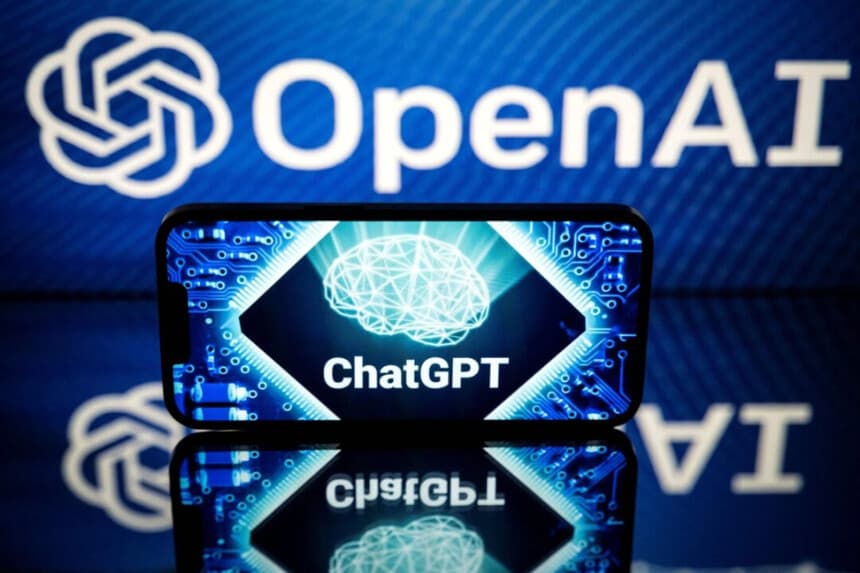 Pantallas con los logotipos de OpenAI y ChatGPT en Toulouse, Francia. Lionel Bonaventure/AFP vía Getty Images