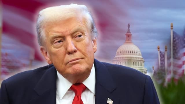 Imagen de fondo: Banderas estadounidense en Capitol Hill. ((Foto de Tom Brenner/Getty Images) Presidente Donald Trump (Anna Moneymaker/Getty Images)