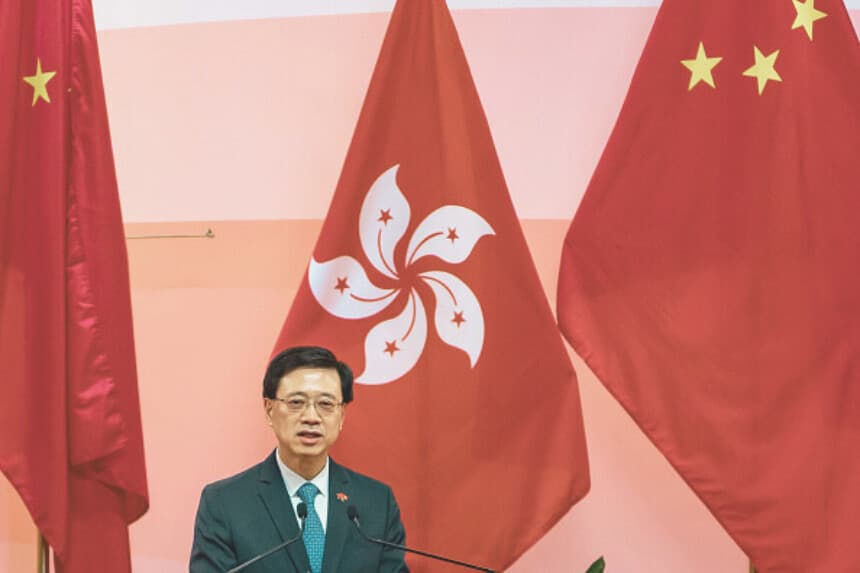 El jefe ejecutivo en funciones, John Lee. 01 de julio de 2021 en Hong Kong, China. (Foto de Anthony Kwan/Getty Images).