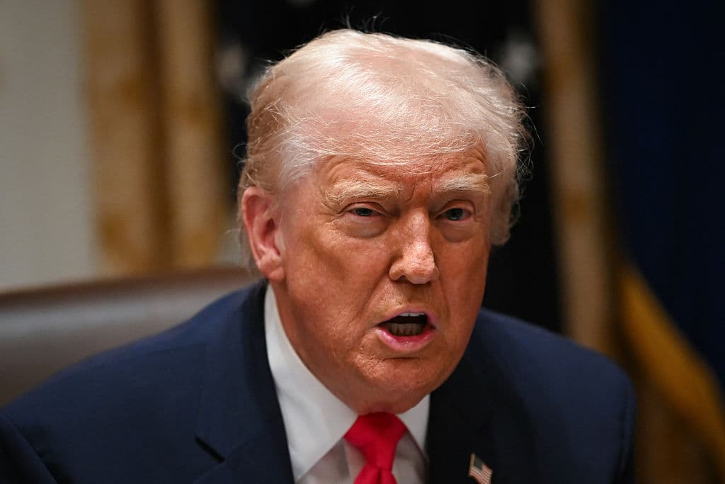 El presidente de Estados Unidos, Donald Trump, habla durante una reunión del Gabinete en la Sala del Gabinete de la Casa Blanca en Washington, D.C., el 2 de diciembre de 2025. (ANDREW CABALLERO-REYNOLDS/AFP a través de Getty Images)