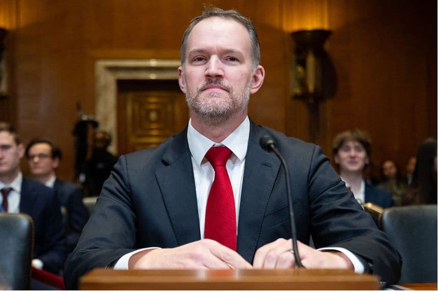 El representante comercial de Estados Unidos, Jamieson Greer, testifica durante una audiencia del Subcomité de Asignaciones del Senado de Estados Unidos sobre Comercio, Justicia, Ciencia y Agencias Relacionadas sobre las prioridades de financiación para 2026, en el Capitolio, en Washington D. C., el 9 de diciembre de 2025. (SAUL LOEB / AFP a través de Getty Images)