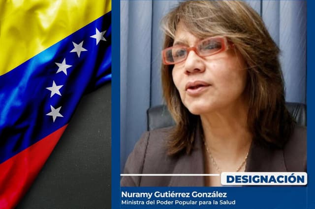 Fotografía difundida en la cuenta en X @delcyrodriguezv de la presidenta encargada de Venezuela, Delcy Rodríguez, de la nueva ministra de Salud Nuramy Gutiérrez. (EFE/ @delcyrodriguezv)