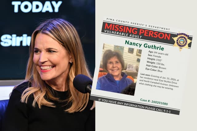 Composición The Epoch Times. Imágenes: (IZQUIERDA): Savannah Guthrie asiste al programa TODAY Show Radio Town Hall en SiriusXM. (Slaven Vlasic/Getty Images para SiriusXM). (DERECHA): Alerta de persona desaparecida para Nancy Guthrie. (Departamento del Sheriff del condado de Pima a través de AP).