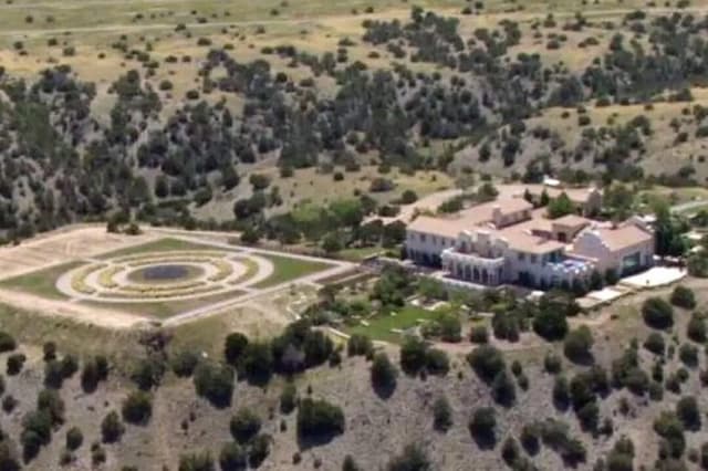 El Rancho Zorro de Jeffrey Epstein, cerca de Stanley, Nuevo México. KRQE vía AP