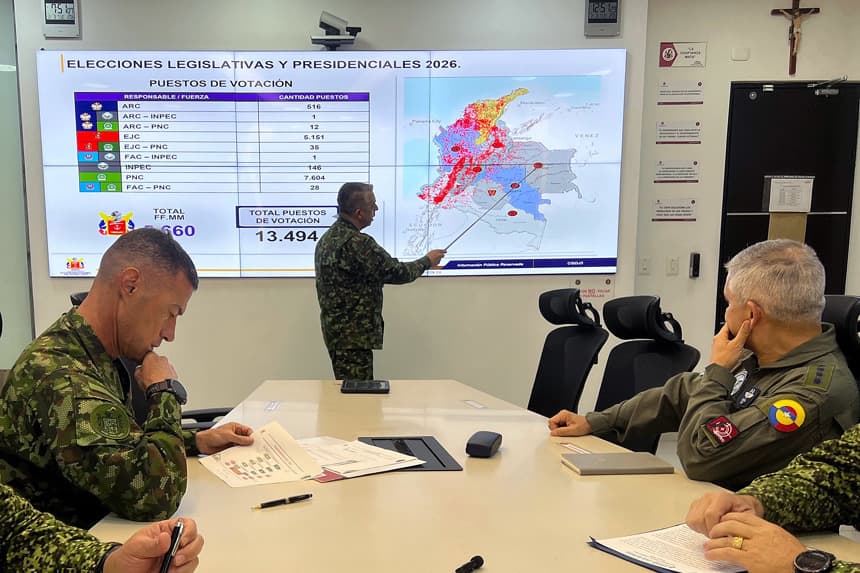 Colombia desplegará 126,000 militares para garantizar seguridad en elecciones legislativas