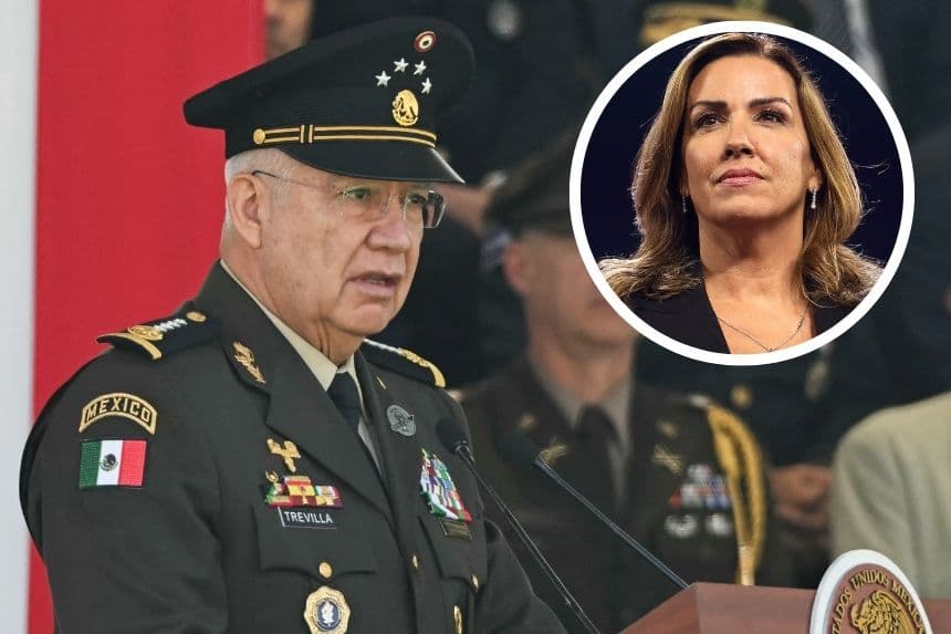 Imagen ilustrativa: El general Ricardo Trevilla Trejo, secretario de la Defensa de México, al fondo. (YURI CORTEZ / AFP vía Getty Images)
La zar antidrogas de EE. UU., Sara A. Carter, en circulo al frente. (Gage Skidmore from Surprise, AZ, United States of America, CC BY-SA 2.0, via Wikimedia Commons)