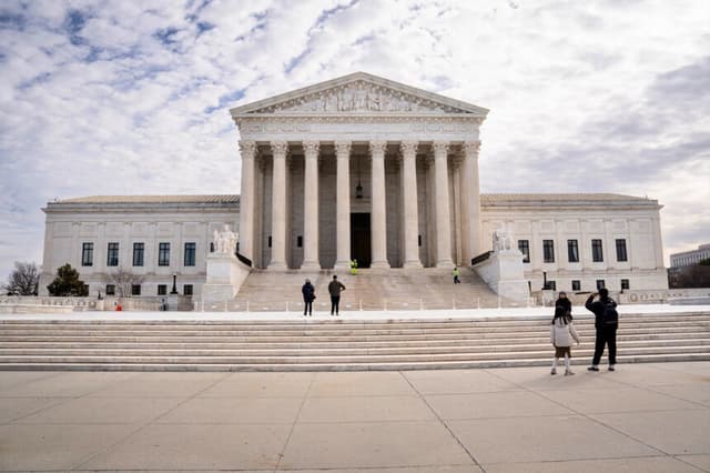 La Corte Suprema en Washington, el 21 de febrero de 2026. (Madalina Kilroy/The Epoch Times).