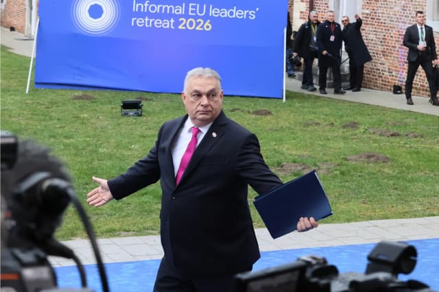 El primer ministro húngaro, Viktor Orban, en Bilzen-Hoeselt, Bélgica, el 12 de febrero de 2026. (Francois Walschaerts/Foto AP)