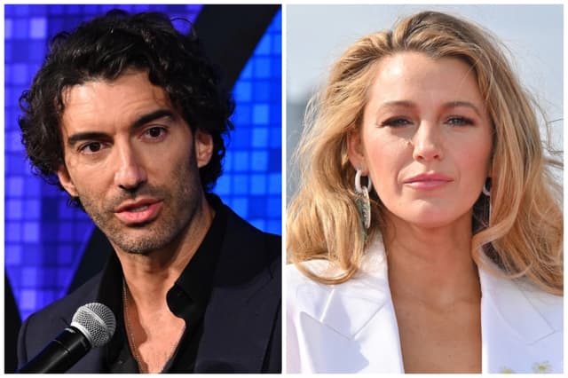 (Izquierda) El actor y cineasta Justin Baldoni habla en el escenario de la 12.° edición de los premios Vital Voices Voices of Solidarity en el edificio IAC de Nueva York, el 9 de diciembre de 2024. (Derecha) Blake Lively asiste a la sesión fotográfica de "It Ends With Us" en el edificio IET: Savoy Place de Londres, el 8 de agosto de 2024. (Bryan Bedder/Getty Images para Vital Voices Global Partnership; Jeff Spicer/Getty Images para Sony Pictures)