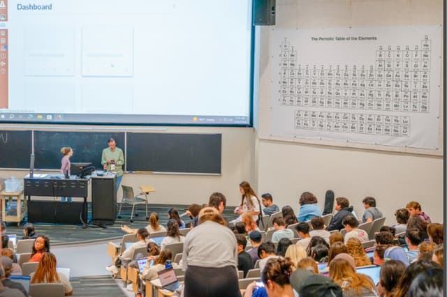 Un aula de la Universidad de Texas en Austin el 22 de febrero de 2024. (Brandon Bell/Getty Images).