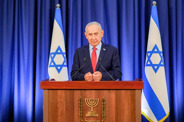 El primer ministro israelí, Benjamin Netanyahu, habla durante una rueda de prensa en Jerusalén el 19 de marzo de 2026. (Ronen Zvulun/Pool/AFP vía Getty Images).