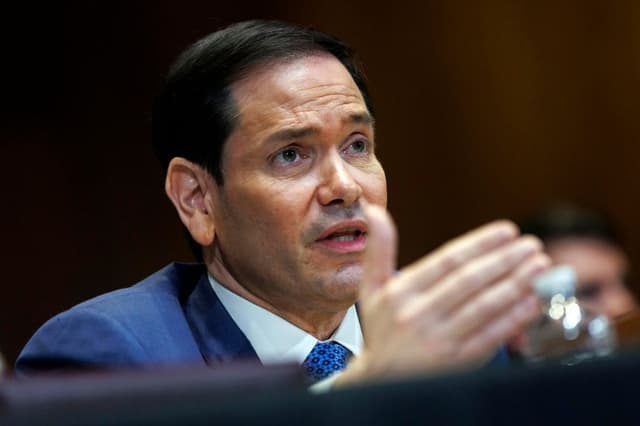 Fotografía de 3 de junio de 2026 del secretario de Estado de Estados Unidos, Marco Rubio, hablando en el Capitolio en Washington, Estados Unidos. (EFE/EPA/ Will Oliver)