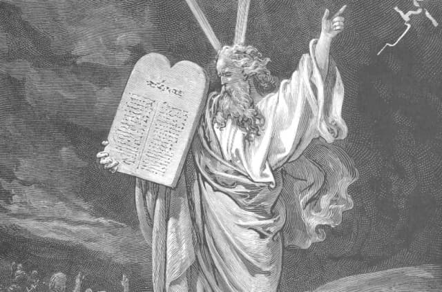"Moisés mostrando los Diez Mandamientos", 1865, de Gustave Doré. (Dominio público)