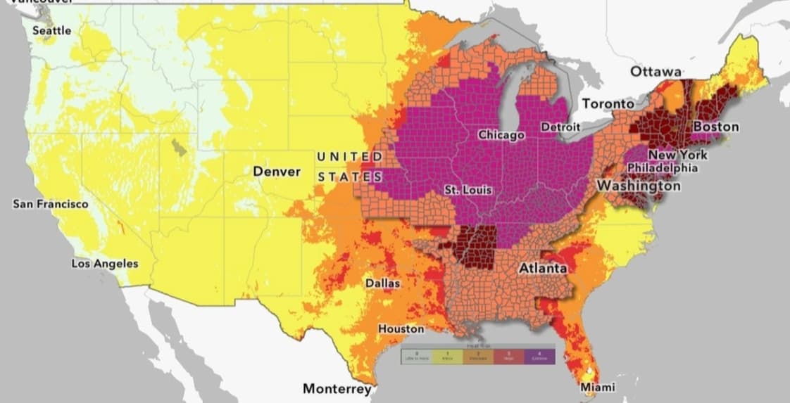 Más de 60 millones de personas están bajo alertas de calor extremo en EE. UU.