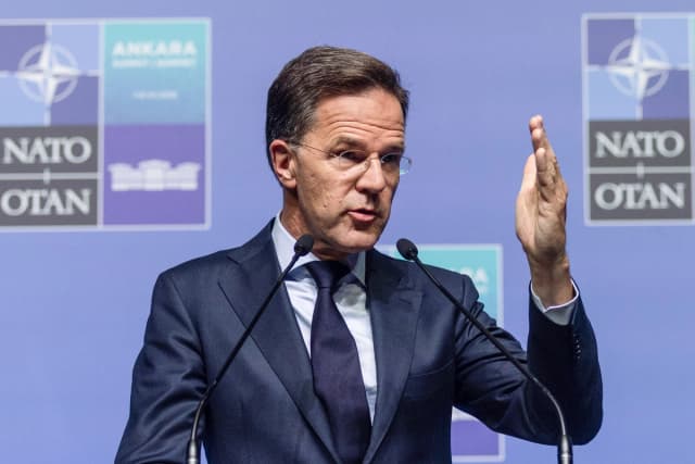 Mark Rutte, secretario general de la OTAN, habla en la conferencia de prensa previa a la cumbre en Ankara, Turquía, el 6 de julio de 2026. (Burak Kara/Getty Images)