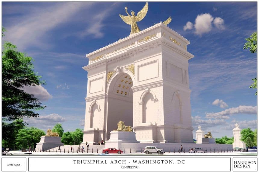 Trump planea un papel militar para el propuesto arco de Washington de 76 metros