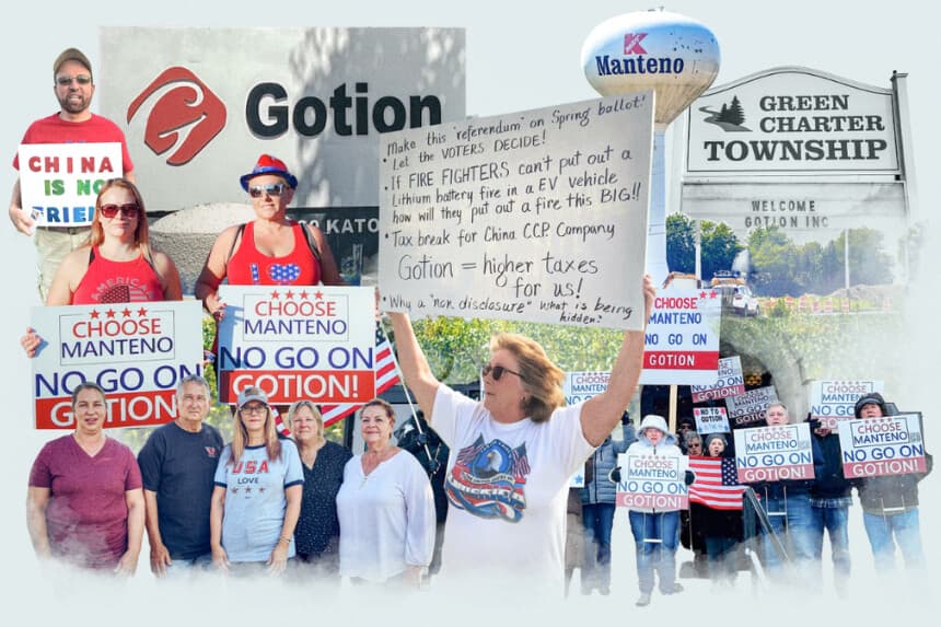 Ilustración de The Epoch Times, Dylan Morgan/The Epoch Times, Nathaniel Smith para The Epoch Times, cortesía de Amanda Piker, cortesía de Jim Chapman. (Cortesía de Concerned Citizens of Manteno).