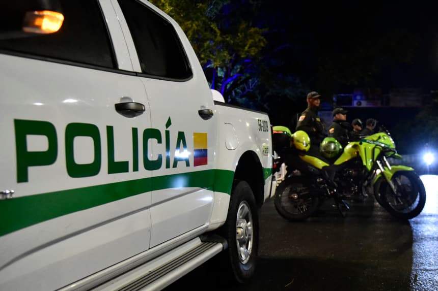 Miembros de la Policía de Colombia en actividades de patrullaje. (Schneyder Mendoza / AFP via Getty Images)