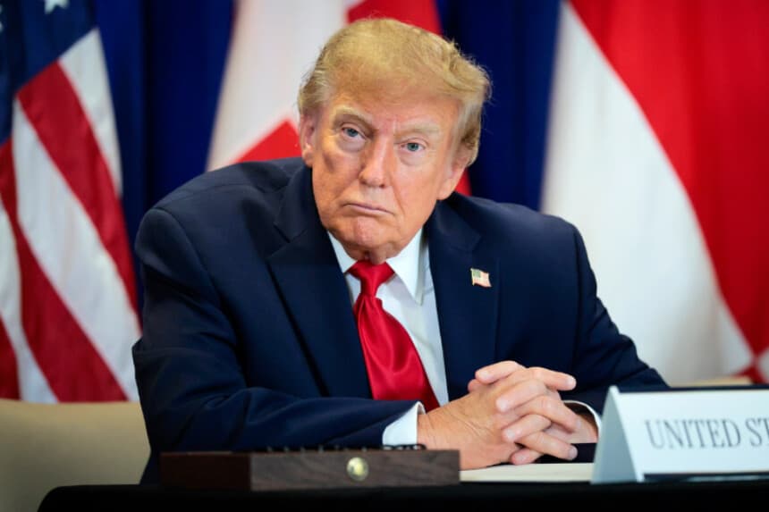 El presidente Donald Trump en la sede de la ONU en Nueva York el 22 de septiembre de 2026. (Chip Somodevilla/Getty Images).