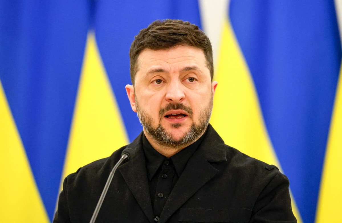 El presidente ucraniano Volodimir Zelenski en Vilnius, Lituania, el 25 de enero de 2026. (Petras Malukas/AFP vía Getty Images)